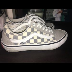 Vans grey checkered old skools